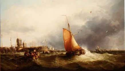 Barco pesquero holandés y otros barcos