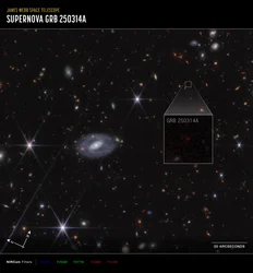 Ampliación de GRB 250314A (imagen de la NIRCam de Compass)