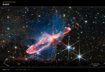 Herbig-Haro 46/47 (Imagen de brújula NIRCam)