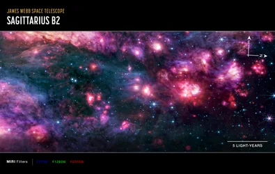 Sagitario B2 (imagen de MIRI Compass)