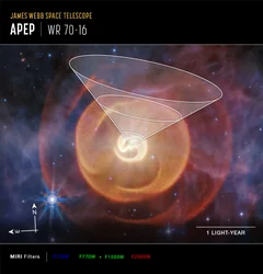 Wolf-Rayet Apep (imagen de MIRI Compass)