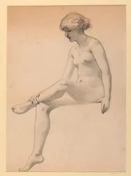 Desnudo femenino sentado