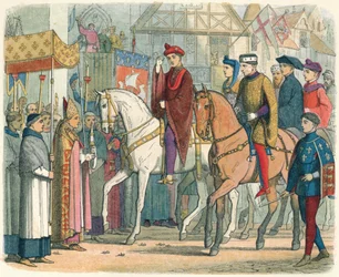 Carlos y Enrique recibidos por el clero, 1420