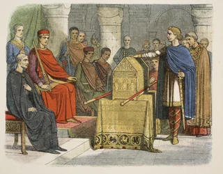 Harold II jura fidelidad al duque Guillermo de Normandía