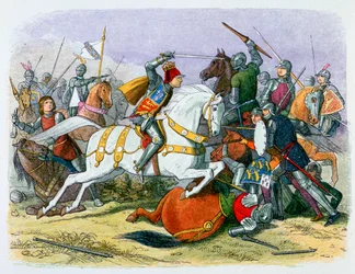 Ilustración de Ricardo III en la Batalla de Bosworth