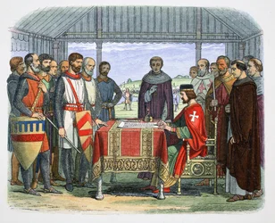 El rey Juan firma la Gran Carta, Runnymede, Surrey, 1215, 1864
