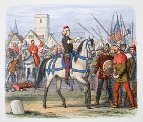 El rey Ricardo II se encuentra con los rebeldes en Smithfield, Revuelta de los campesinos, 1381, 1864