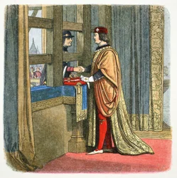 Encuentro de Eduardo IV de Inglaterra y Luis XI de Francia en Picquigny, Francia, 1475 1864