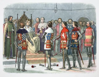 Nobles ante el Rey Ricardo II, Westminster