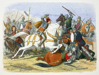 Ricardo III de Inglaterra en la Batalla de Bosworth Field, Leicestershire