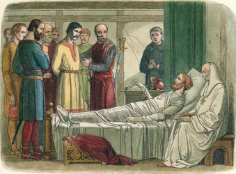 Ricardo perdona al arquero que le disparó, 1199, 1864