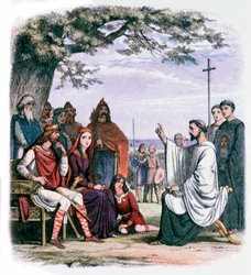 San Agustín predicando al Rey Ethelbert y la Reina Bertha, siglo XIX