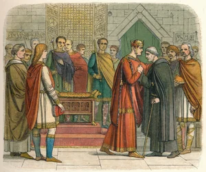El rey rinde homenaje a los líderes ingleses, c1066 1864