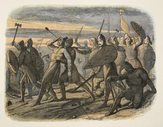 La muerte de Harold II en la Batalla de Hastings, 1066, de 