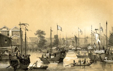 Las fábricas inglesas en Cantón, 1847