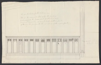 Cobham Hall, Kent: Diseño para el revestimiento de un banco
