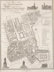 Al muy noble John, Duque de Bedford. Este plano de las parroquias unidas de St. Giles in the Fields  St. George, Bloomsbury