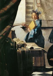 El pintor y su modelo como Klio (óleo sobre lienzo)