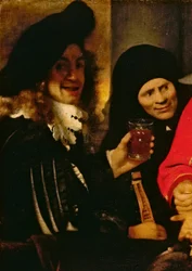 Músico y alcahueta, detalle de La alcahueta