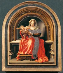 Virgen con el Niño (pintura sobre madera de roble)
