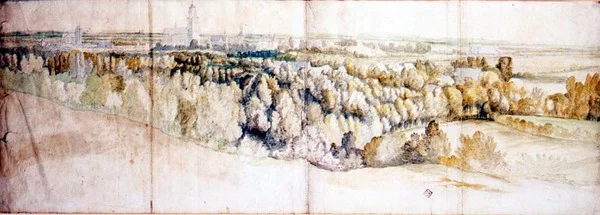 Vista de Arnhem desde el este (lápiz y acuarela)
