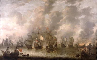 La batalla de Scheveningen, 31 de julio de 1653, c.1654 (óleo sobre lienzo)