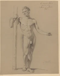 Desnudo masculino de pie, visto de frente (1er premio 1817)