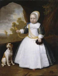 Retrato de un niño con un perro