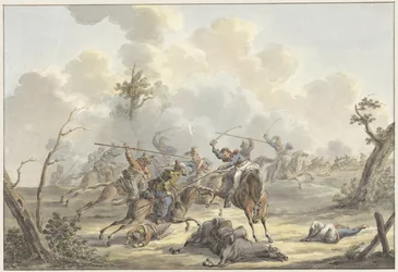 Ataque entre los cosacos de Crimea y la artillería de caballería francesa