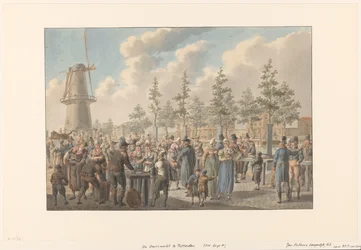 El mercado de pescado en Rotterdam, 1816