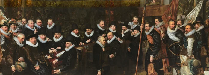 Recepción de la guardia cívica en el rango de San Sebastián por el municipio de La Haya, 1618