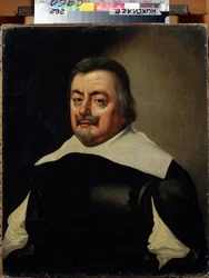 Retrato de un hombre con coraza. (Retrato de un hombre con coraza). Pintura de Jan Anthonisz van Ravesteyn (1572-1657). Arte holandés del siglo XVII. Museo de Arte Regional W. Wereshchagin, Mykolaiv, Ucrania