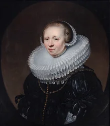 Retrato de una dama en un óvalo pintado