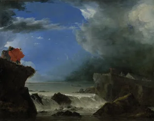 La rotura del dique de San Antonio, cerca de Ámsterdam
Rotura del dique que muestra el dique de San Antonio de Amsterdam - ahora Zeeburgerdike - como resultado de la inundación de San Pedro en 1651