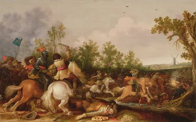 Una escaramuza de caballería