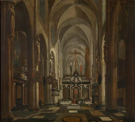 Interior de la catedral de San Donaciano en Brujas, hacia 1696.