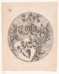 Escudo de armas de la familia con rosa