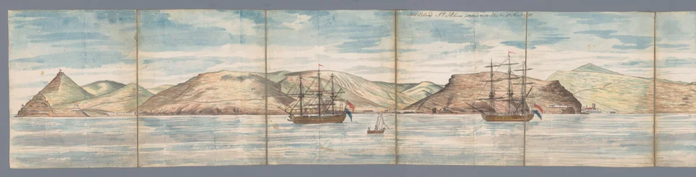 Vista de Santa Elena La isla de Santa Elena extraída de Rhee den el 31 de marzo de 1787 (título sobre el objeto)