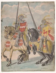 Caballeros con las armas familiares de Brandes y Hirschman
