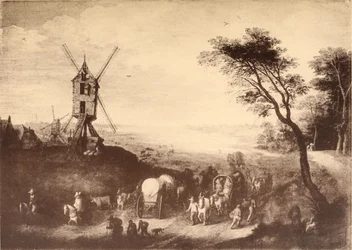 Paisaje con molino de viento