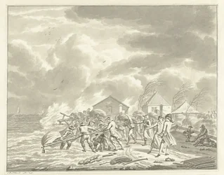 La inundación del Diemerzeedijk cerca de Amsterdam, 1776