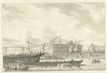 El almacén naval nacional después del incendio, 1791
