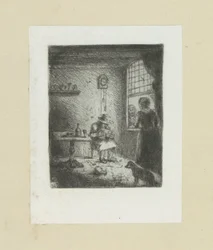 Interior pone lezende hombre The Compleat Work of Etchings de John Chalon / Oeuvre Complette des Eaux Fortes par Jean Chalon (título de la serie)