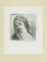 Jonge vrouw conoció a hoofddoek The Compleat Work of Etchings de John Chalon / Oeuvre Complette des Eaux Fortes par Jean Chalon (título de la serie)