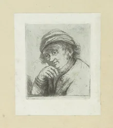 El hombre pone la mano en zijn kin The Compleat Work of Etchings de John Chalon / Oeuvre Complette des Eaux Fortes par Jean Chalon (título de la serie)