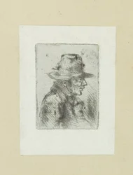 El hombre pone hoge hoed, naar rechts The Compleat Work of Etchings de John Chalon / Oeuvre Complette des Eaux Fortes par Jean Chalon (título de la serie)