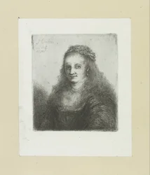 Mujer con un collar de perlas en el pelo The Compleat Work of Etchings de John Chalon / Oeuvre Complette des Eaux Fortes de Jean Chalon (título de la serie)