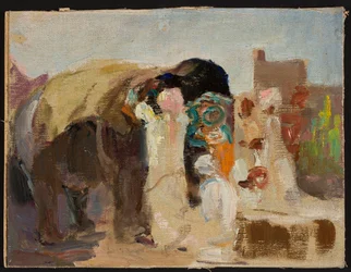 Jaipur - pintura de un elefante. De un viaje a la India