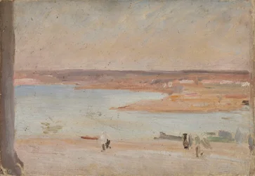 Paisaje desértico con un río