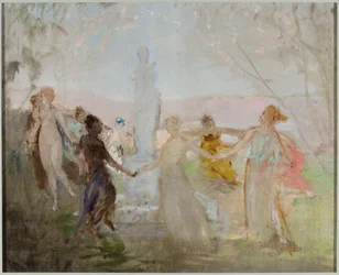 Boceto para el cuadro «Procesión alrededor de la estatua de la Venus de Milo»